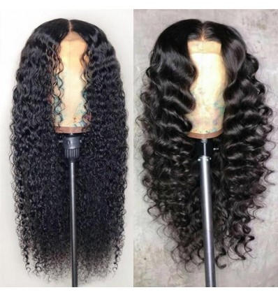 Jada Cheap Loose Deep Wave Human Kinky Curly Hair with Lace Frontal