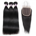 Jada Hair Straight Virgin Hair Wave Indian Hair Bundle Deals Lace Closure