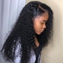 Jada Hair Natural Black Remy Virgin Curly Hair Wigs with Lace Front