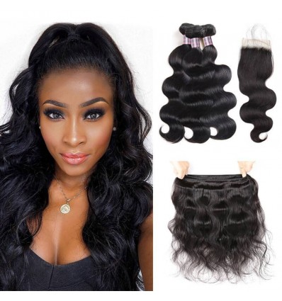 Jada Soft Indian Virgin Hair Body Wave Bundles with Lace Closure