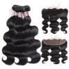 Jada 3 PC Realistic Brazilian Virgin Hair Bundle Weave Swiss Lace Frontal