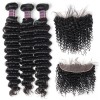 Jada Hair 3 Long Bundles Deep Wave Virgin Peruvian Hair with Lace Frontal