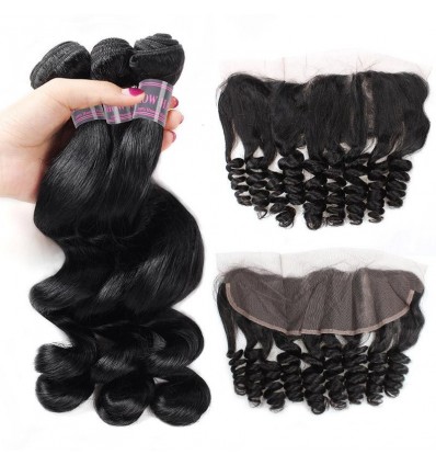 Jada Ear to Ear Lace Frontal Peruvian Loose Wave Virgin Hair Bundles 3