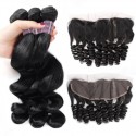 Jada Ear to Ear Lace Frontal Peruvian Loose Wave Virgin Hair Bundles 3