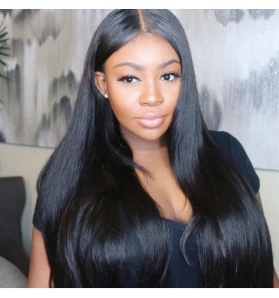 Jada Hair Density Peruvian Straight Virgin Hair Wigs with 360 Lace Front