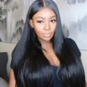 Jada Hair Density Peruvian Straight Virgin Hair Wigs with 360 Lace Front