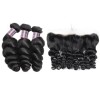 Jada Virgin Peruvian Loose Wave 3 Bundles with 13*4 Ear To Ear Lace Frontal Closure