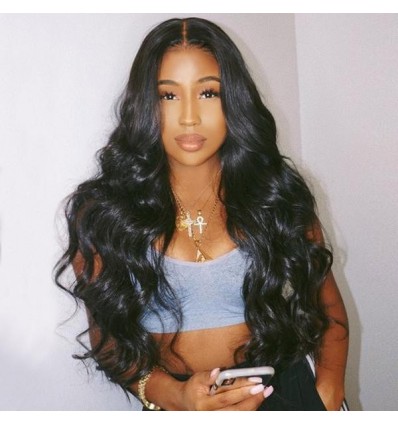 Jada 10A Grade Swiss Lace Front Wig Peruvian Virgin Hair Body Wave Wigs